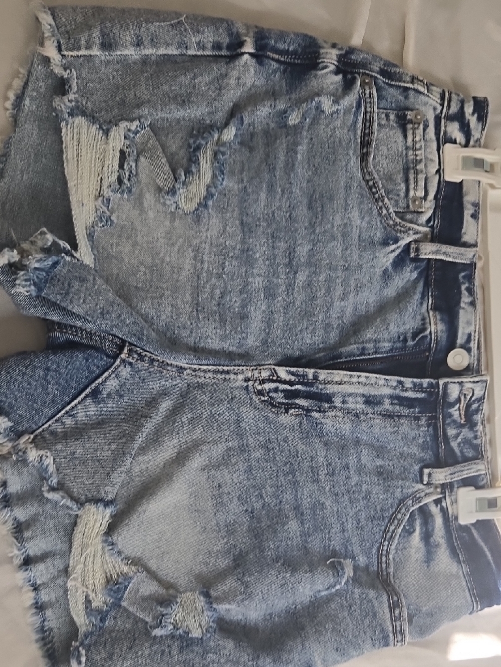 No Boundaries Light Blue Distressed Denim Shorts